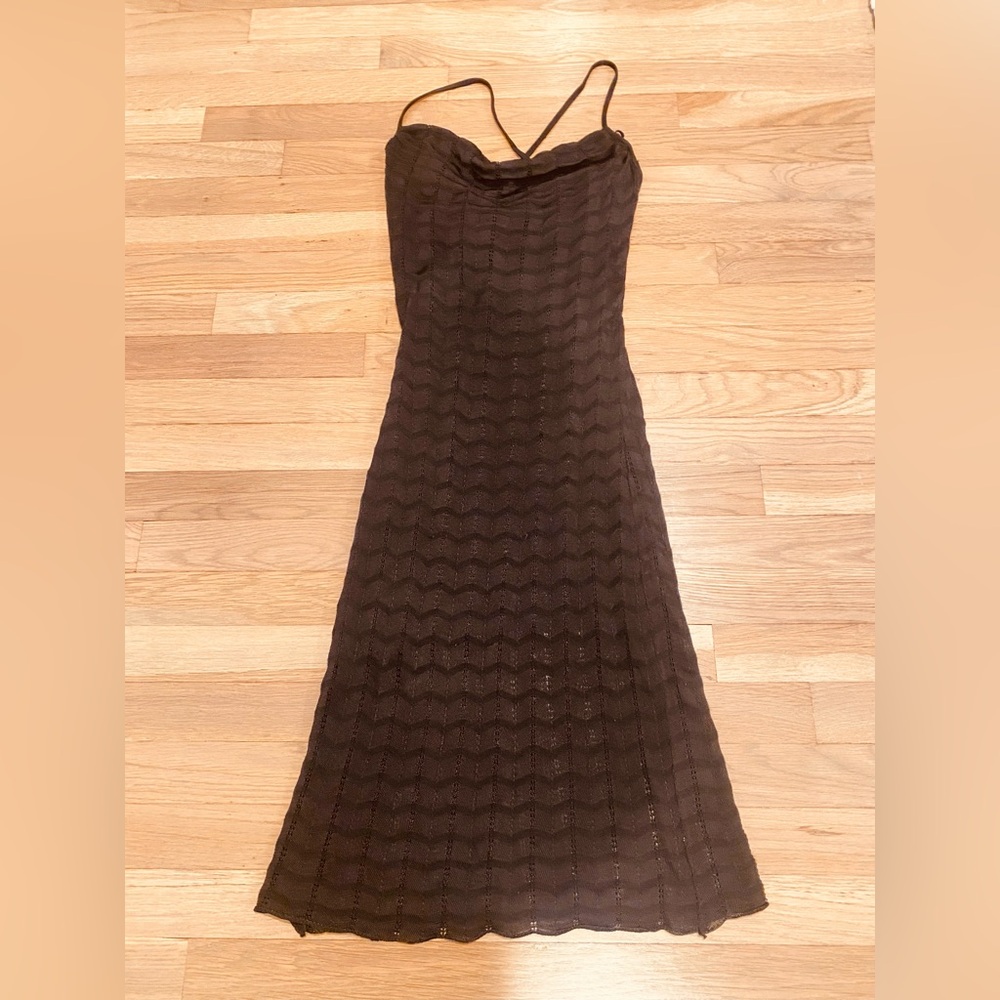 RODIER Lace little Black Dress spaghetti evening wear Size XS cocktail evening